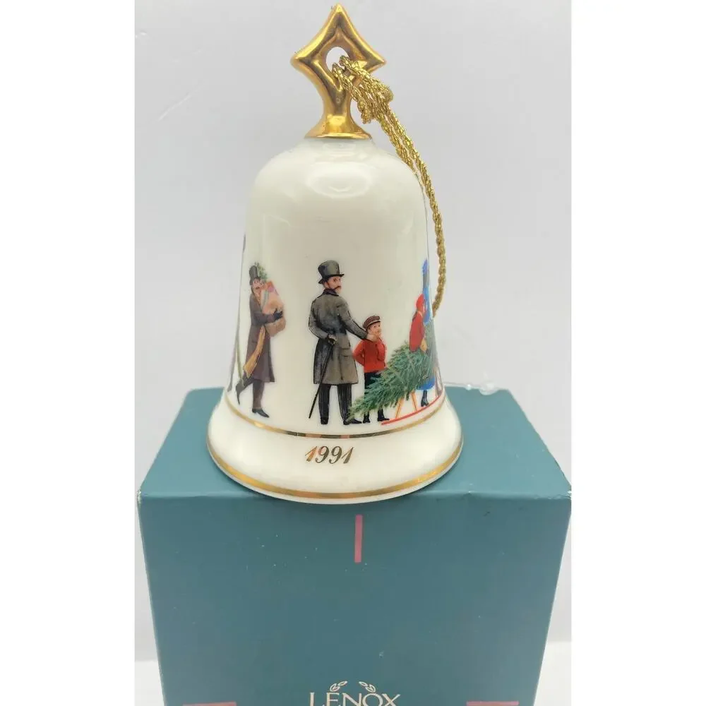 Lenox Songs of Christmas Collection Music Box Bell-We wish you a Merry Christmas